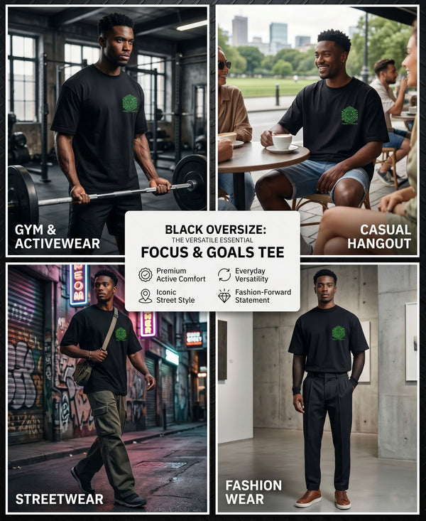 T.T. Men|Oversized Printed T-Shirt|Round Neck|Soft Breathable Cotton Fabric | Street , Casual & Outdoor Wear Tees|Big Print|Black