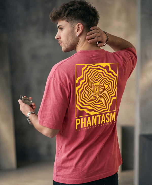 T.T. Men|Oversized Printed T-Shirt|Round Neck|Soft Breathable Cotton Fabric | Street , Casual & Outdoor Wear Tees|Big Print|Pink