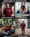 T.T. Men|Oversized Printed T-Shirt|Round Neck|Soft Breathable Cotton Fabric | Street , Casual & Outdoor Wear Tees|Big Print|Maroon