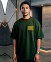 T.T. Men|Oversized Printed T-Shirt|Round Neck|Soft Breathable Cotton Fabric | Street , Casual & Outdoor Wear Tees|Big Print|Green