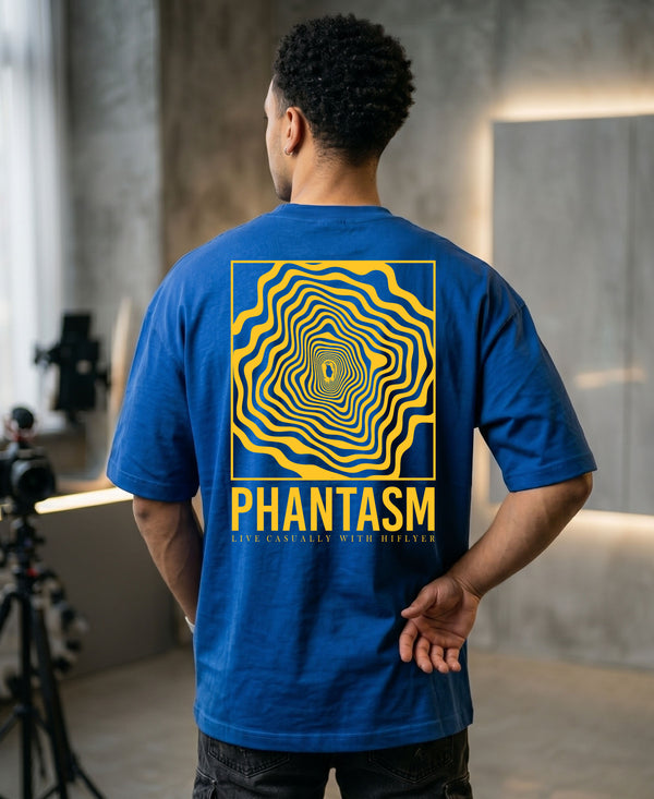 T.T. Men|Oversized Printed T-Shirt|Round Neck|Soft Breathable Cotton Fabric | Street , Casual & Outdoor Wear Tees|Big Print|Royal Blue