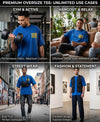 T.T. Men|Oversized Printed T-Shirt|Round Neck|Soft Breathable Cotton Fabric | Street , Casual & Outdoor Wear Tees|Big Print|Royal Blue
