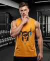 T.T. Men Cool Cotton Printed Regular Fit Round Neck Muscle Tees|Pack Of 2|Mustard,Onion