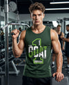 T.T. Men Cool Cotton Printed Regular Fit Round Neck Muscle Tees Forest Green