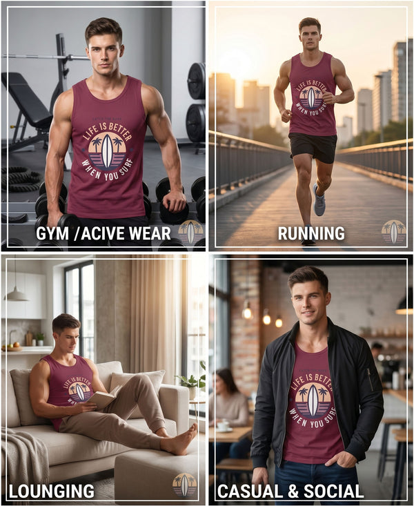 T.T. Men Cool Cotton Printed Regular Fit Round Neck Muscle Tees Onion