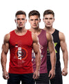 T.T. Men Cool Cotton Printed Regular Fit Round Neck Muscle Tees|Pack Of 3|Red,Black,Onion