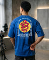 T.T. Men|Oversized Printed T-Shirt|Round Neck|Soft Breathable Cotton Fabric | Street , Casual & Outdoor Wear Tees|Snake Print|Royal Blue