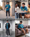 T.T. Men|Oversized Printed T-Shirt|Round Neck|Soft Breathable Cotton Fabric | Street , Casual & Outdoor Wear Tees|Nyc Print|Teal Blue