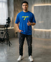 T.T. Men|Oversized Printed T-Shirt|Round Neck|Soft Breathable Cotton Fabric | Street , Casual & Outdoor Wear Tees|Nyc Print|Royal Blue