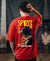 T.T. Men|Oversized Printed T-Shirt|Round Neck|Soft Breathable Cotton Fabric | Street , Casual & Outdoor Wear Tees|Nyc Print|Red