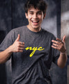 T.T. Men|Oversized Printed T-Shirt|Round Neck|Soft Breathable Cotton Fabric | Street , Casual & Outdoor Wear Tees|Nyc Print|Anthra Melange
