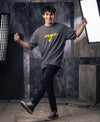 T.T. Men|Oversized Printed T-Shirt|Round Neck|Soft Breathable Cotton Fabric | Street , Casual & Outdoor Wear Tees|Nyc Print|Anthra Melange