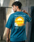 T.T. Men|Oversized Printed T-Shirt|Round Neck|Soft Breathable Cotton Fabric | Street , Casual & Outdoor Wear Tees|Happy Print|Teal Blue