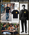 T.T. Men|Oversized Printed T-Shirt|Round Neck|Soft Breathable Cotton Fabric | Street , Casual & Outdoor Wear Tees|Happy Print|Black