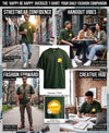 T.T. Men|Oversized Printed T-Shirt|Round Neck|Soft Breathable Cotton Fabric | Street , Casual & Outdoor Wear Tees|Happy Print|Green