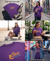 T.T. Women|Oversized Printed T-Shirt|Round Neck|Soft Breathable Cotton Fabric | Street , Casual & Outdoor Wear Tees|Goddess Print|Purple