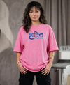 T.T. Women|Oversized Printed T-Shirt|Round Neck|Soft Breathable Cotton Fabric | Street , Casual & Outdoor Wear Tees|Goddess Print|Pink