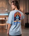 T.T. Women|Oversized Printed T-Shirt|Round Neck|Soft Breathable Cotton Fabric | Street , Casual & Outdoor Wear Tees|Goddess Print|Baby Blue
