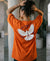 T.T. Women|Oversized Printed T-Shirt|Round Neck|Soft Breathable Cotton Fabric | Street , Casual & Outdoor Wear Tees|Peace Print|Orange