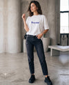 T.T. Women|Oversized Printed T-Shirt|Round Neck|Soft Breathable Cotton Fabric | Street , Casual & Outdoor Wear Tees|Love Print|White