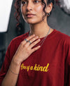 T.T. Women|Oversized Printed T-Shirt|Round Neck|Soft Breathable Cotton Fabric | Street , Casual & Outdoor Wear Tees|Love Print|Red