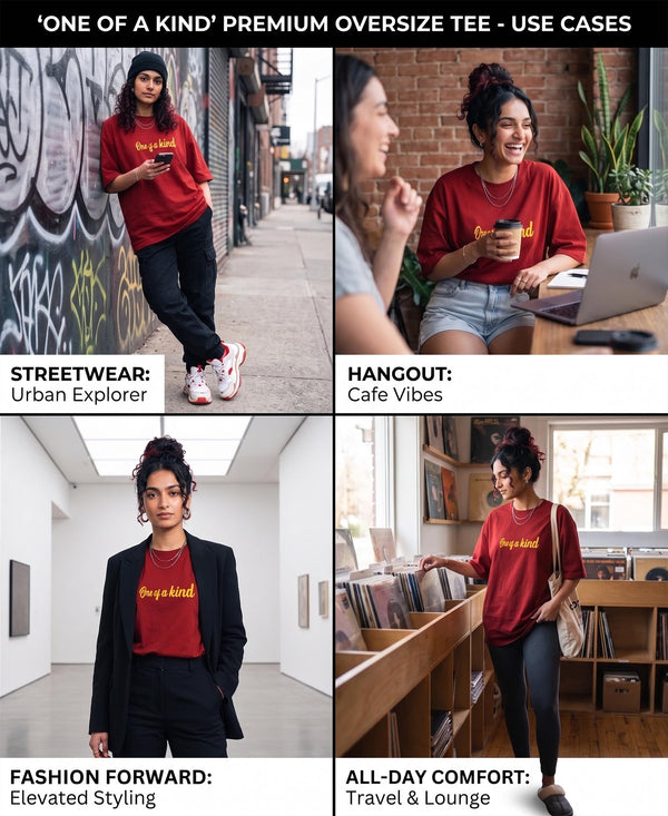 T.T. Women|Oversized Printed T-Shirt|Round Neck|Soft Breathable Cotton Fabric | Street , Casual & Outdoor Wear Tees|Love Print|Red