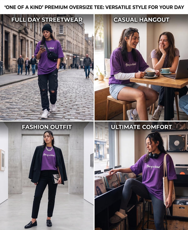 T.T. Women|Oversized Printed T-Shirt|Round Neck|Soft Breathable Cotton Fabric | Street , Casual & Outdoor Wear Tees|Love Print|Purple