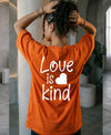 T.T. Women|Oversized Printed T-Shirt|Round Neck|Soft Breathable Cotton Fabric | Street , Casual & Outdoor Wear Tees|Love Print|Orange
