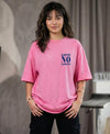 T.T. Women|Oversized Printed T-Shirt|Round Neck|Soft Breathable Cotton Fabric | Street , Casual & Outdoor Wear Tees|No Limit Print|Pink
