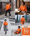 T.T. Women|Oversized Printed T-Shirt|Round Neck|Soft Breathable Cotton Fabric | Street , Casual & Outdoor Wear Tees|No Limit Print|Orange