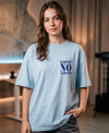 T.T. Women|Oversized Printed T-Shirt|Round Neck|Soft Breathable Cotton Fabric | Street , Casual & Outdoor Wear Tees|No Limit Print|Baby Blue