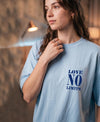 T.T. Women|Oversized Printed T-Shirt|Round Neck|Soft Breathable Cotton Fabric | Street , Casual & Outdoor Wear Tees|No Limit Print|Baby Blue
