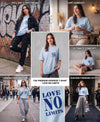 T.T. Women|Oversized Printed T-Shirt|Round Neck|Soft Breathable Cotton Fabric | Street , Casual & Outdoor Wear Tees|No Limit Print|Baby Blue