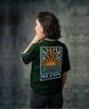 T.T. Women|Oversized Printed T-Shirt|Round Neck|Soft Breathable Cotton Fabric | Street , Casual & Outdoor Wear Tees|Sea & Sun Print|Green