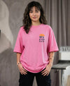 T.T. Women|Oversized Printed T-Shirt|Round Neck|Soft Breathable Cotton Fabric | Street , Casual & Outdoor Wear Tees|Sea & Sun Print|Pink