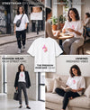 T.T. Women|Oversized Printed T-Shirt|Round Neck|Soft Breathable Cotton Fabric | Street , Casual & Outdoor Wear Tees|Flower Print|White