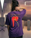 T.T. Women|Oversized Printed T-Shirt|Round Neck|Soft Breathable Cotton Fabric | Street , Casual & Outdoor Wear Tees|Flower Print|Purple