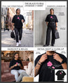 T.T. Women|Oversized Printed T-Shirt|Round Neck|Soft Breathable Cotton Fabric | Street , Casual & Outdoor Wear Tees|Wild Flower Print|Black