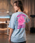 T.T. Women|Oversized Printed T-Shirt|Round Neck|Soft Breathable Cotton Fabric | Street , Casual & Outdoor Wear Tees|Wild Flower Print|Baby Blue