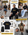 T.T. Women|Oversized Printed T-Shirt|Round Neck|Soft Breathable Cotton Fabric | Street , Casual & Outdoor Wear Tees|Cheesy Print|Black