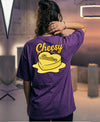 T.T. Women|Oversized Printed T-Shirt|Round Neck|Soft Breathable Cotton Fabric | Street , Casual & Outdoor Wear Tees|Cheesy Print|Purple