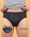 Hiflyers Men|Soft Breathable Odour-Free Cotton Lycra Fabric|Regular Fit|Comfortable Everyday Innerwear Brief|Grey