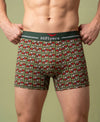 Hiflyers Men|Soft Breathable Odour-Free Cotton Lycra Fabric|Regular Fit|Stylish Geometrical Design Printed Trunk|Olive