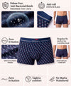 Hiflyers Men|Soft Breathable Odour-Free Cotton Lycra Fabric|Regular Fit|Stylish Geometrical Design Printed Trunk|Navy