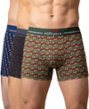 Hiflyers Men|Soft Breathable Odour-Free Cotton Lycra Fabric|Regular Fit|Stylish Geometrical Design Printed Trunk|Pack Of 3|Navy,Grey,Olive