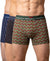 Hiflyers Men|Soft Breathable Odour-Free Cotton Lycra Fabric|Regular Fit|Stylish Geometrical Design Printed Trunk|Pack Of 3|Navy,Grey,Olive