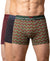 Hiflyers Men|Soft Breathable Odour-Free Cotton Lycra Fabric|Regular Fit|Stylish Geometrical Design Printed Trunk|Pack Of 3|Maroon,Grey,Olive