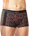 Hiflyers Men|Soft Breathable Odour-Free Cotton Lycra Fabric|Regular Fit|Stylish Geometrical Design Printed Trunk|Pack Of 3|Black,Grey,Olive