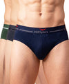 Hiflyers Men|Soft Breathable Odour-Free Cotton Lycra Fabric|Regular Fit|Comfortable Everyday Innerwear Brief|Pack Of 3|Grey::Olive::Navy