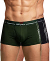 Hiflyers Men|Soft Breathable Odour-Free Cotton Lycra Fabric|Regular Fit|Comfortable Everyday Innerwear Trunk|Pack Of 2|Olive,Black